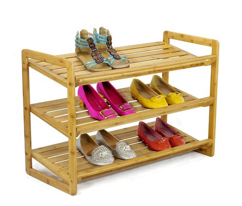 stackable bamboo shoe rack